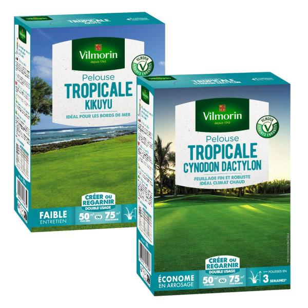 Tropical - Pelouse Tropicale - Kikuyu - 500 g + Cynodon Dactylon - 500 g - face recto